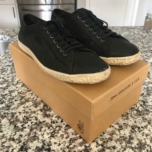 John Varvatos Black Suede Sneakers 10.5